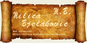 Milica Bjelaković vizit kartica